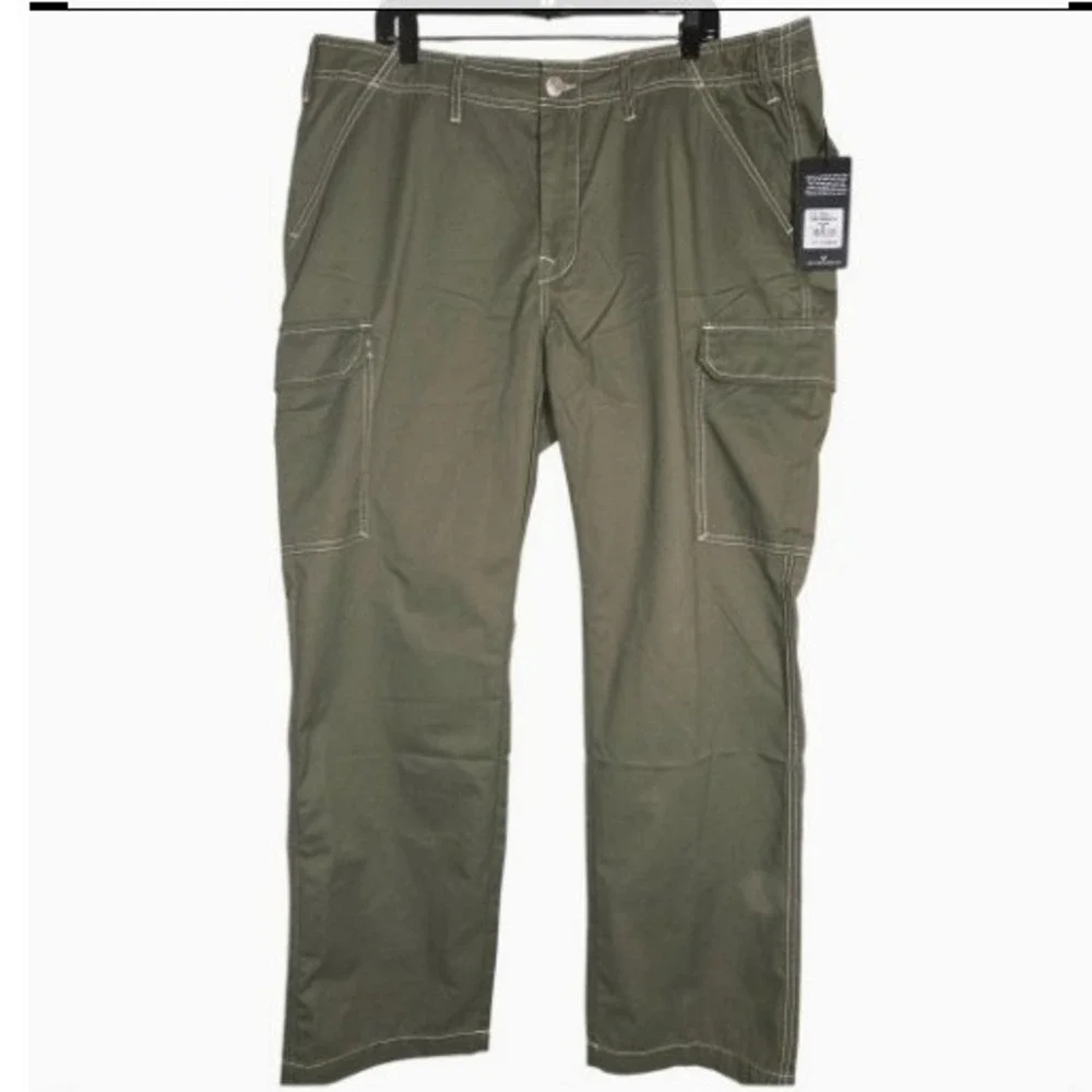NWT True Religion Cargo SN Pant HS Outline Warped Horseshoe Mens 38 Kalamata